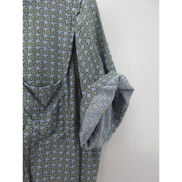 VINTAGE Ralph Lauren Top 8 Shirt Camp Loop Collar Paisley 90s Pocket - Picture 6 of 12
